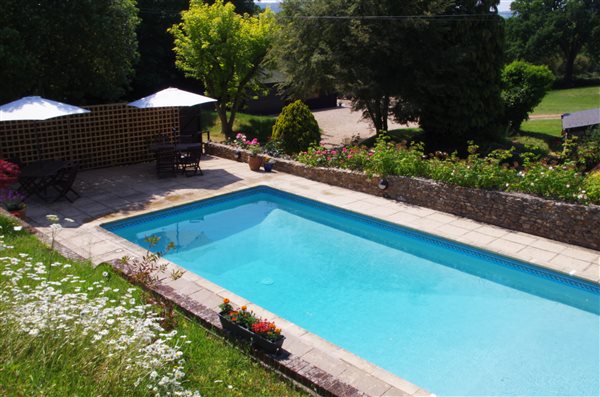 Outdoor heated saltwater swimming pool